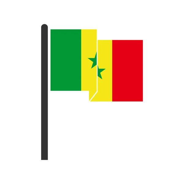 Zestaw Ikon Flag Senegalu Ikona Dnia Niepodległości Senegalu — Wektor stockowy