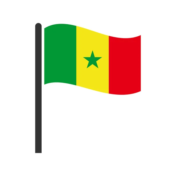 Set Bandiere Senegalesi Icona Del Giorno Dell Indipendenza Senegalese Set — Vettoriale Stock