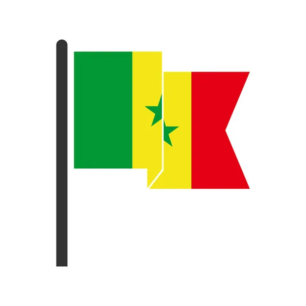 Zestaw Ikon Flag Senegalu Ikona Dnia Niepodległości Senegalu — Wektor stockowy