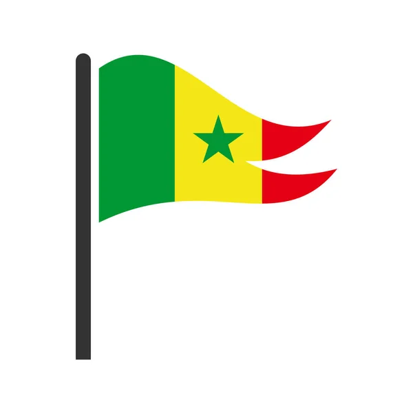 Senegal Banderas Icono Conjunto Senegal Independencia Día Icono Conjunto Vector — Vector de stock