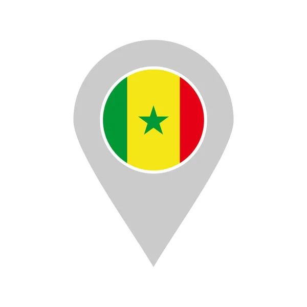 Szenegál Zászlók Ikon Készlet Szenegál Függetlenségi Nap Ikon Beállított Vektor — Stock Vector