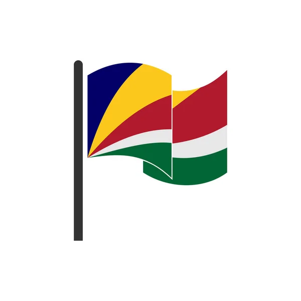 Seychelle Szigetek Zászlók Ikon Készlet Seychelle Szigetek Függetlenségi Nap Ikon — Stock Vector