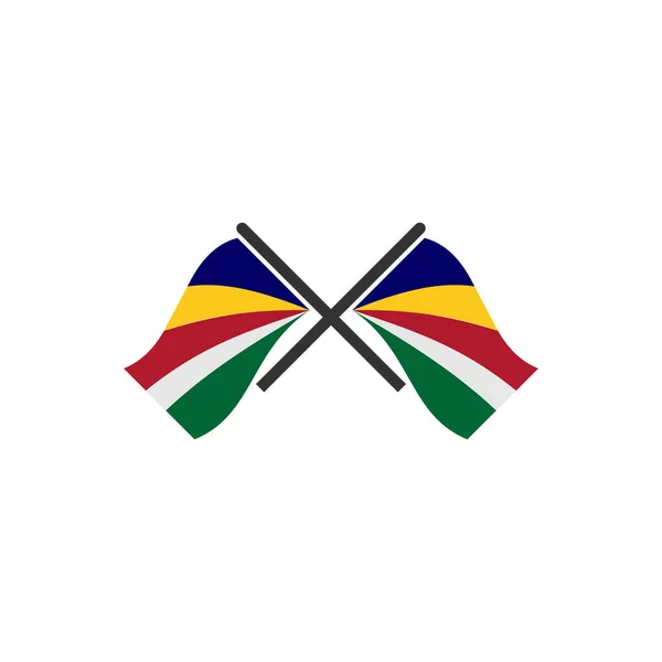 Seychellerna Flaggor Ikon Set Seychellerna Självständighet Dag Ikon Uppsättning Vektor — Stock vektor