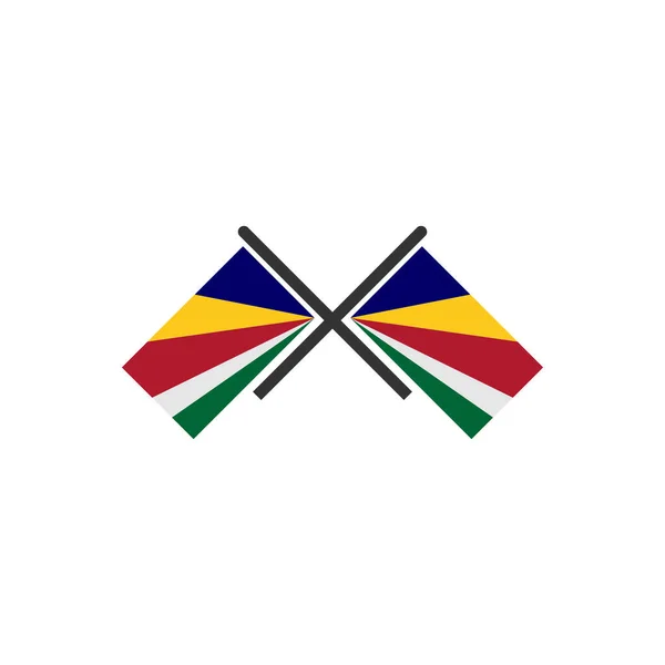 Seychelles Banderas Icono Conjunto Seychelles Independencia Día Icono Conjunto Vector — Archivo Imágenes Vectoriales