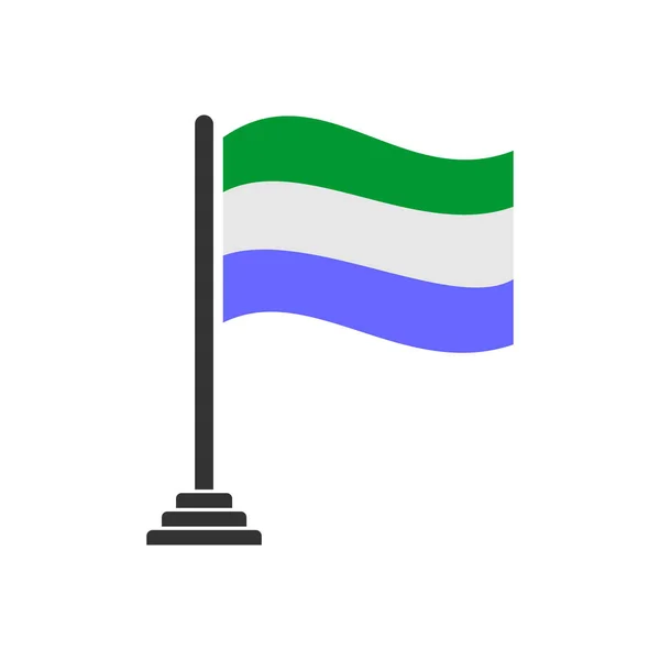 Sierra Leone Bayrak Simgesi Seti Sierra Leone Bağımsızlık Günü Simgesi — Stok Vektör