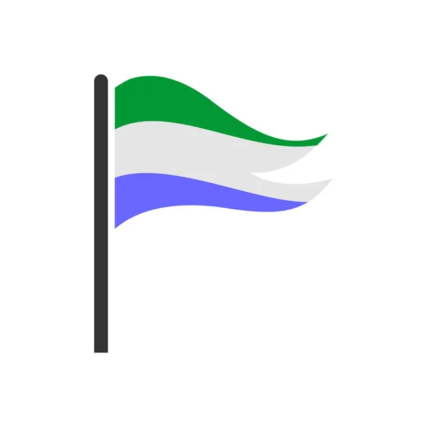 Sierra Leone Bayrak Simgesi Seti Sierra Leone Bağımsızlık Günü Simgesi — Stok Vektör
