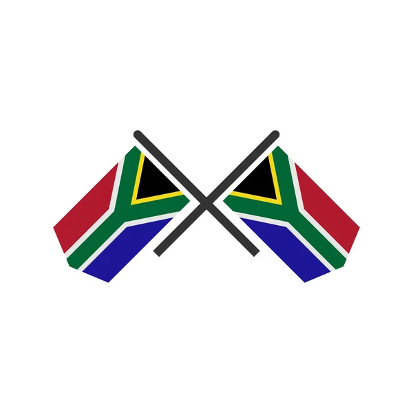 Sud Africa Bandiere Icona Set Sud Africa Indipendenza Giorno Icona — Vettoriale Stock
