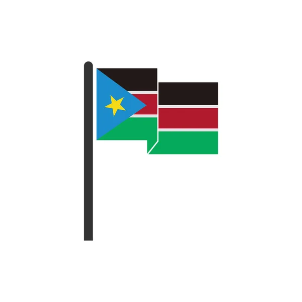 Jižní Súdán Vlajky Ikona Nastavena Jižní Súdán Den Nezávislosti Ikona — Stockový vektor