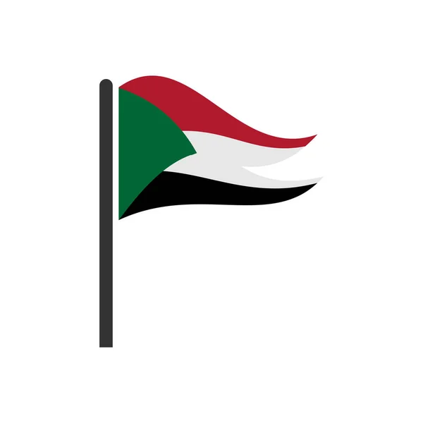 Sudão Bandeiras Ícone Definido Sudão Independência Dia Ícone Conjunto Vetor — Vetor de Stock