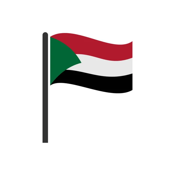 Sudão Bandeiras Ícone Definido Sudão Independência Dia Ícone Conjunto Vetor — Vetor de Stock