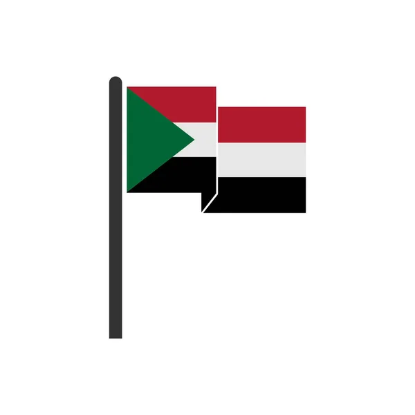 Soedan Vlaggen Pictogram Set Soedan Onafhankelijkheid Dag Pictogram Set Vector — Stockvector