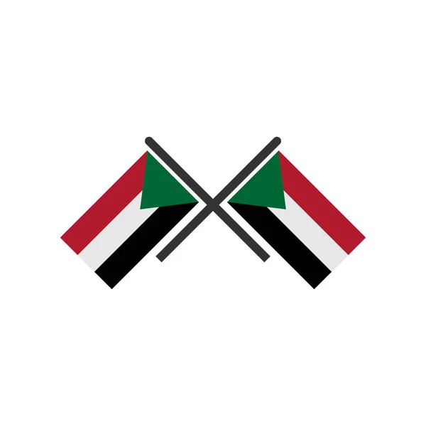 Szudán Zászlók Ikon Készlet Szudán Függetlenségi Nap Ikon Set Vektor — Stock Vector