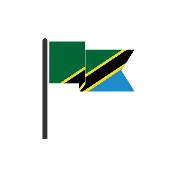 Banderas Tanzania Conjunto Iconos Día Independencia Tanzania Icono Conjunto Símbolo — Archivo Imágenes Vectoriales
