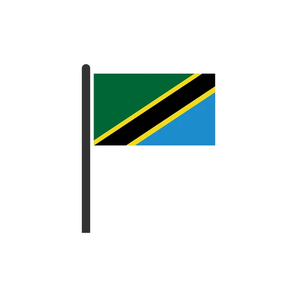 Conjunto Ícones Bandeiras Tanzânia Ícone Dia Independência Tanzânia Conjunto Símbolo — Vetor de Stock