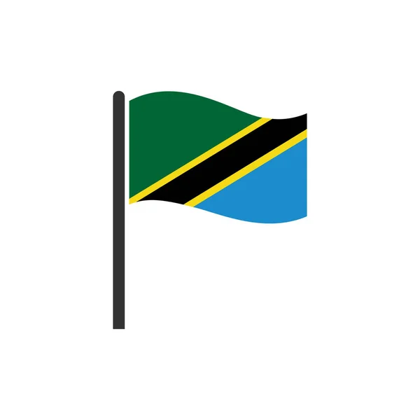 タンザニアフラグアイコンセット タンザニア独立記念日アイコンセットベクトル記号 — ストックベクタ