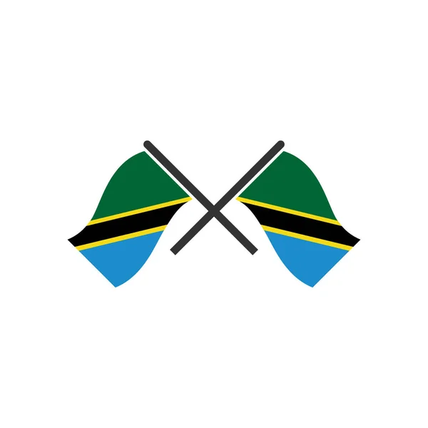 Tanzania Flags Icon Set Tanzania Independence Day Icon Set Vector — Stock Vector