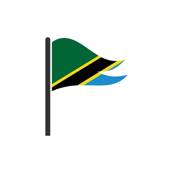 Tanzanya Bayrak Simgesi Seti Tanzanya Bağımsızlık Günü Simgesi Vektör Işareti Telifsiz Stok Vektörler