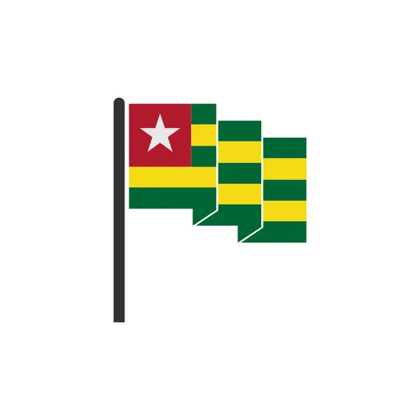 Togo Flaggen Icon Set Togo Unabhängigkeitstag Icon Set Vektor Zeichen — Stockvektor