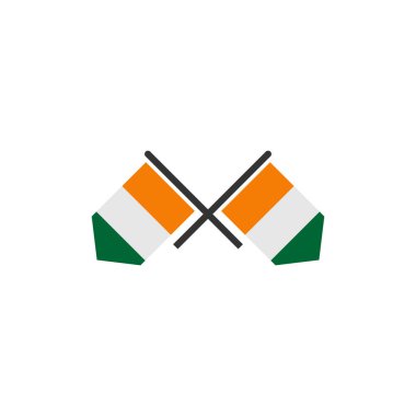 Yamoussoukro bayrak simgesi seti, Yamoussoukro bağımsızlık günü simgesi vektör işareti belirleme