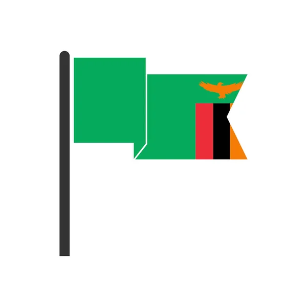 Zambia Zászlók Ikon Készlet Zambia Függetlenségi Nap Ikon Beállított Vektor — Stock Vector