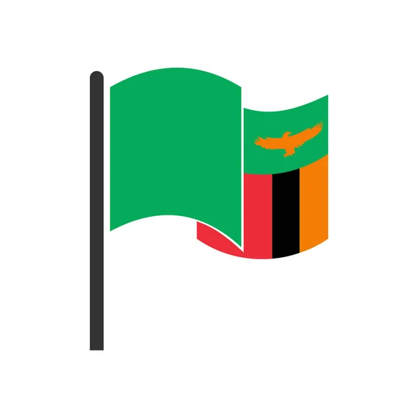 Zambia Banderas Icono Conjunto Zambia Independencia Día Icono Conjunto Vector — Vector de stock