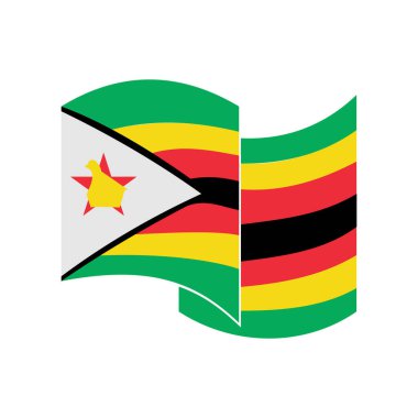 Zimbabwe bayrak simgesi seti, Zimbabwe bağımsızlık günü simgesi vektör işareti belirle