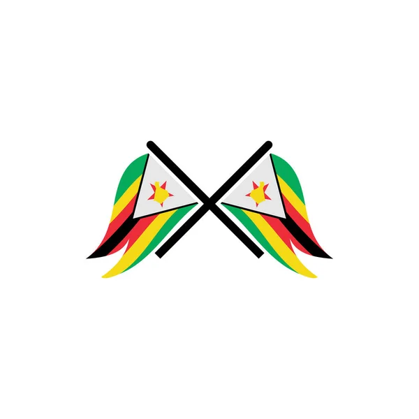 Zimbabwe Bayrak Simgesi Seti Zimbabwe Bağımsızlık Günü Simgesi Vektör Işareti — Stok Vektör