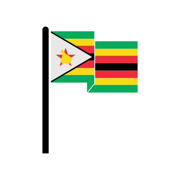 Набір Значків Прапора Зімбабве Набір Значків Дня Незалежності Зімбабве Векторний — стоковий вектор
