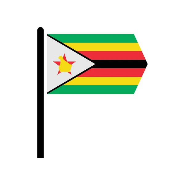 Zimbabwe Flagga Ikon Set Zimbabwe Självständighetsdag Ikon Set Vektor Tecken — Stock vektor