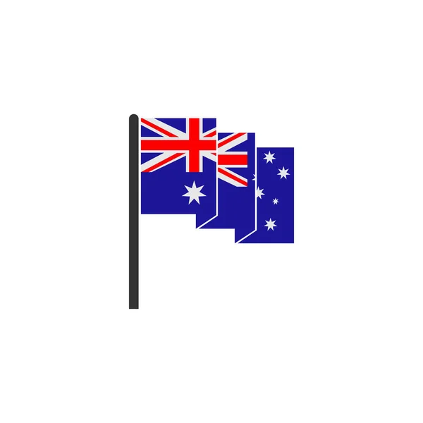 Avustralya Bayrak Simgesi Seti Avustralya Bağımsızlık Günü Simgesi Belirleme Vektör — Stok Vektör