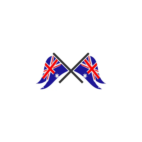 Austrálie Vlajka Sada Ikon Austrálie Den Nezávislosti Sada Vektorové Znaménko — Stockový vektor