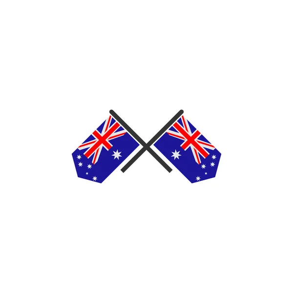 Bandera Australia Icono Conjunto Día Independencia Australia Icono Conjunto Vector — Vector de stock