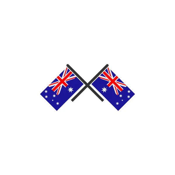 Bandera Australia Icono Conjunto Día Independencia Australia Icono Conjunto Vector — Vector de stock