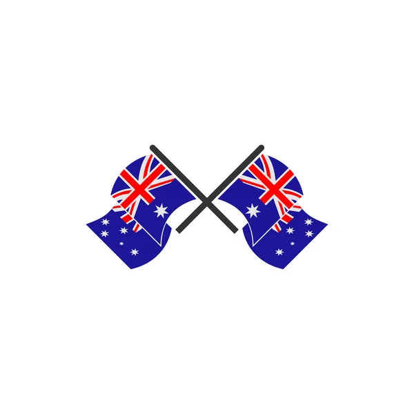 オーストラリアの旗アイコンセット オーストラリア独立記念日アイコンセットベクトル記号 — ストックベクタ