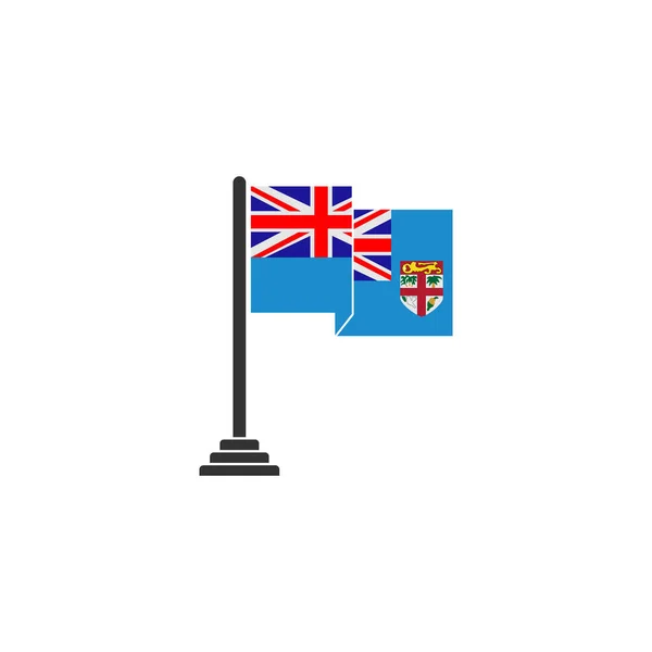 Fiji Bayrak Simgesi Seti Fiji Bağımsızlık Günü Simgesi Vektör Işareti — Stok Vektör