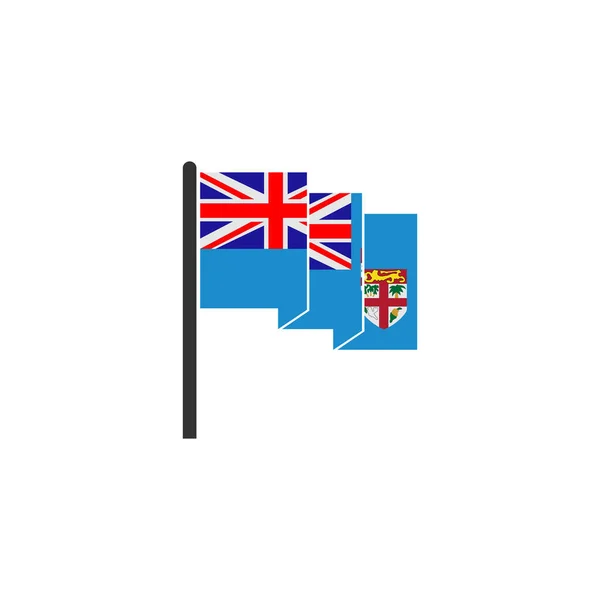 Fiji Flag Ikon Sæt Fiji Uafhængighed Dag Ikon Sæt Vektor – Stock-vektor