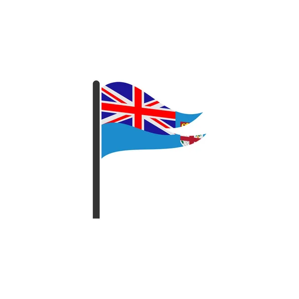 Fiji Vlag Pictogram Set Fiji Onafhankelijkheid Dag Pictogram Set Vector — Stockvector