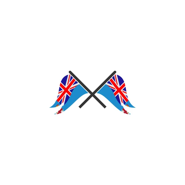 Ikona Vlajky Fidži Nastavena Ikona Den Nezávislosti Nastavena Symbol Vektorového — Stockový vektor
