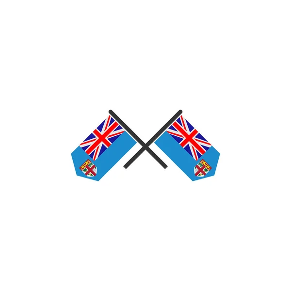Fiyi Conjunto Iconos Bandera Fiyi Día Independencia Icono Conjunto Símbolo — Archivo Imágenes Vectoriales