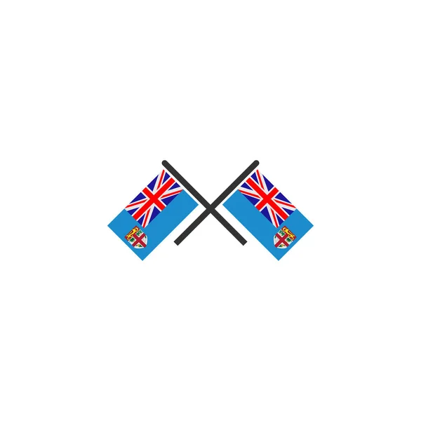 Conjunto Ícones Bandeira Fiji Ícone Dia Independência Fiji Definido Símbolo —  Vetores de Stock