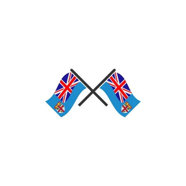 Набор Значков Флага Фиджи Символ Дня Независимости Фиджи Набор Знаков — стоковый вектор