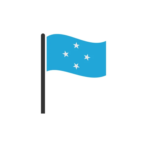 Micronesia Flag Icon Set Micronesia Indipendenza Day Icon Set Vector — Vettoriale Stock