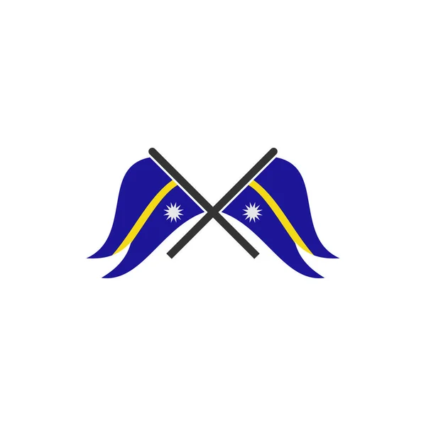 Zestaw Ikon Flagi Nauru Ikona Dnia Niepodległości Nauru — Wektor stockowy