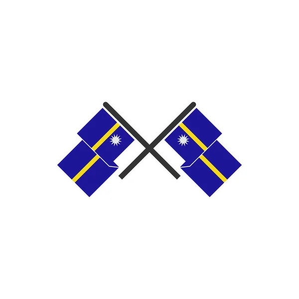 Set Ikon Bendera Nauru Ikon Hari Kemerdekaan Nauru Set Simbol - Stok Vektor