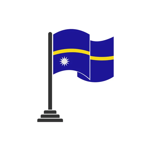 Ikona Příznaku Nauru Nastavena Ikona Den Nezávislosti Nastavena Symbol Vektorového — Stockový vektor