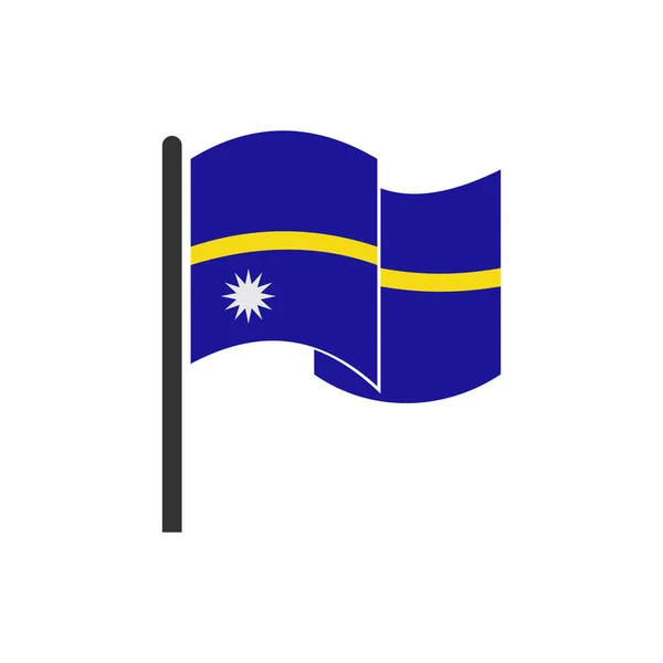 Ikona Příznaku Nauru Nastavena Ikona Den Nezávislosti Nastavena Symbol Vektorového — Stockový vektor