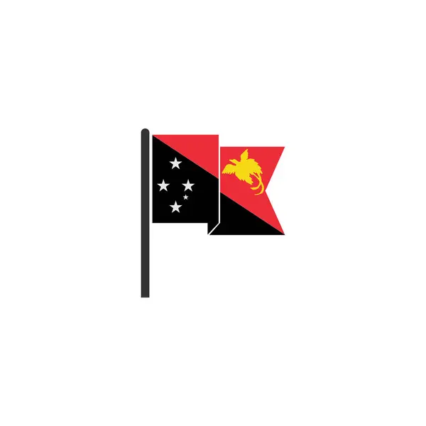ニューギニアのフラグアイコンセット ニューギニア独立記念日アイコンセットベクターシンボル — ストックベクタ