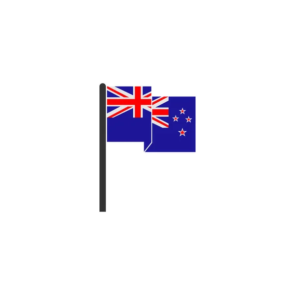 Набор Значков Флага Новой Зеландии Символ Дня Независимости Новой Зеландии — стоковый вектор