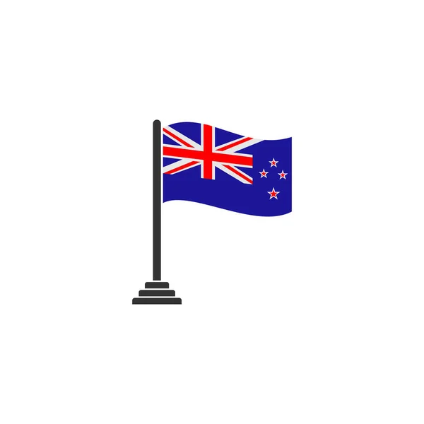 Nya Zeeland Flagga Ikon Set Nya Zeeland Självständighet Dag Ikon — Stock vektor