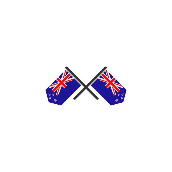 ニュージーランドの旗アイコンセット ニュージーランド独立記念日アイコンセットベクトル記号 — ストックベクタ